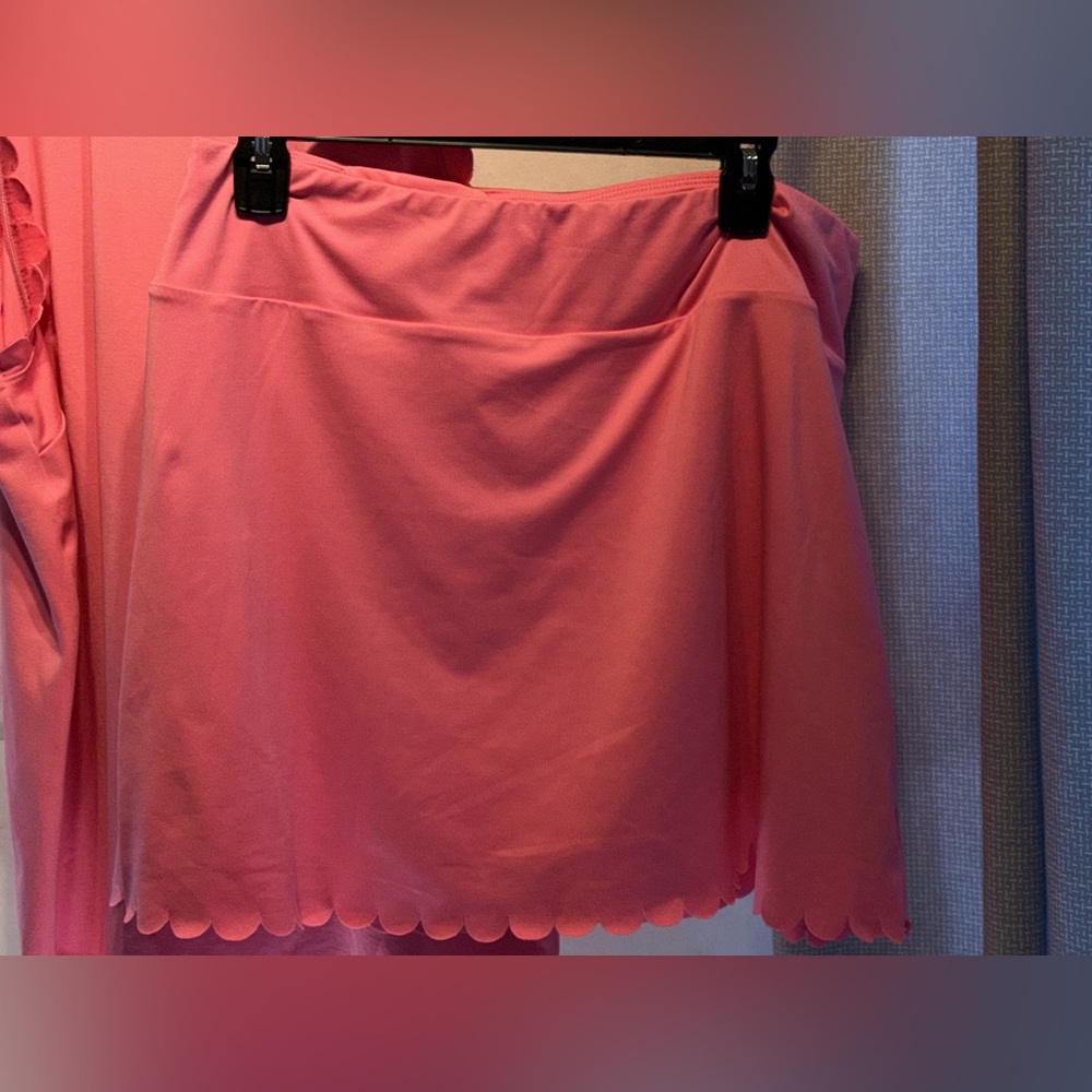 crown & ivy Pink Scallop-Edge Skort and Top Matching Set - Picture 2 of 7